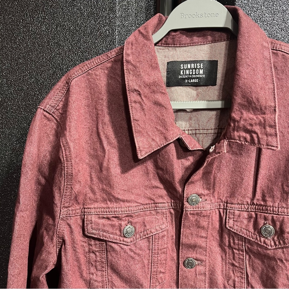 Men's Red denim jacket | Size XL | Sunrise Kingdom